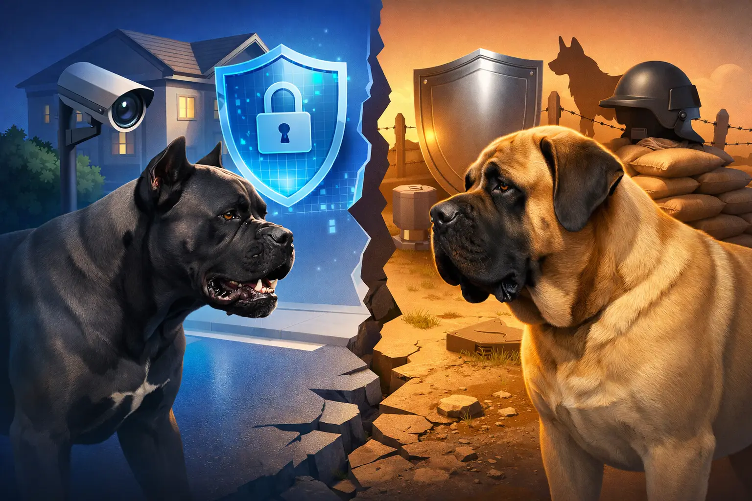 Cane Corso vs Mastiff Protection Differences