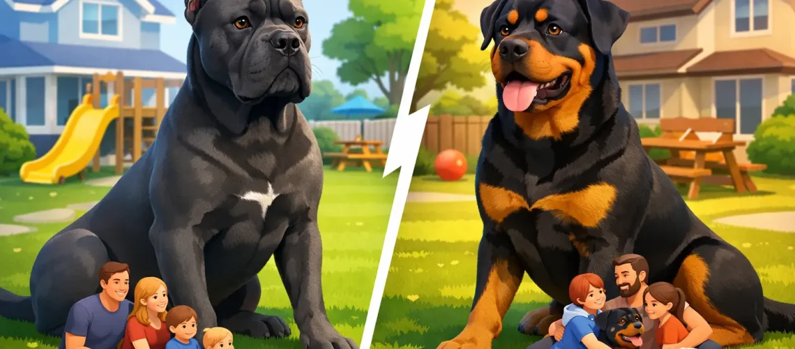 Cane Corso vs Rottweiler for Family Homes